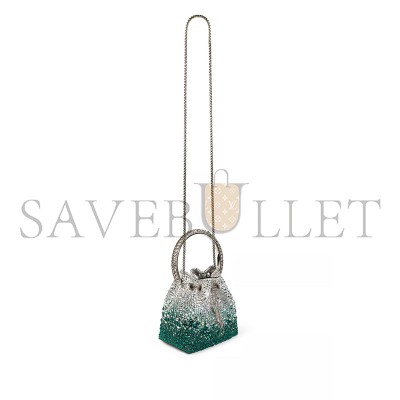 JIMMY CHOO WOMEN'S GREEN CRYSTAL BON BON TOP-HANDLE BAG (15*14*9.5cm) JIMMY CHOO WOMEN'S GREEN CRYSTAL BON BON TOP-HANDLE BAG (15*14*9.5cm)
